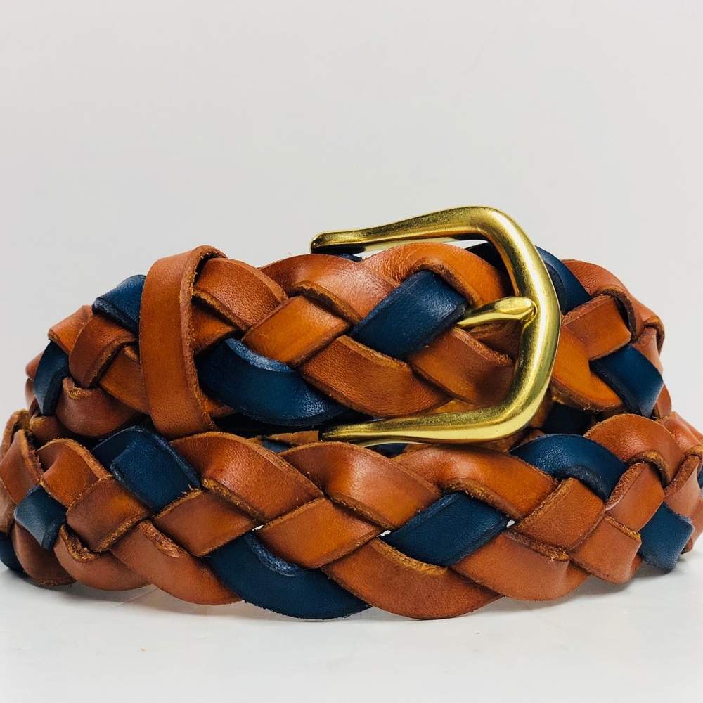 Little Pig Belt in Saddle Tan Blue